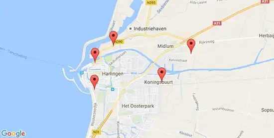 Parkeren Harlingen voor boot Terschelling