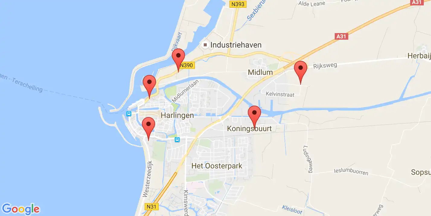 Parkeren Harlingen voor boot Vlieland