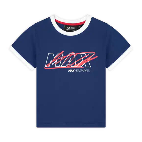 Kids Signature Max T-shirt Blauw – 152-158 – Max Verstappen | Verstappen.com