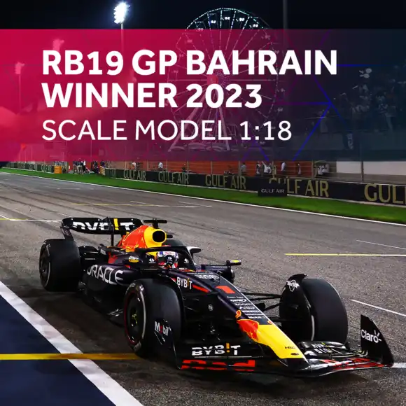 1:18 RB19 GP Bahrain 2023 – Winnaar Max Verstappen – Schaalmodel – Red Bull Racing | Verstappen.com