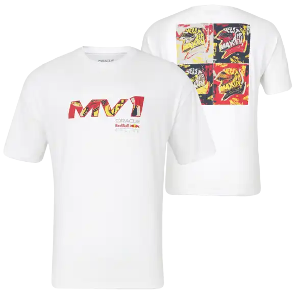 Max Verstappen T-shirt – XL – Red Bull Racing T-Shirt Wit – Max Pop Art | Verstappen.com
