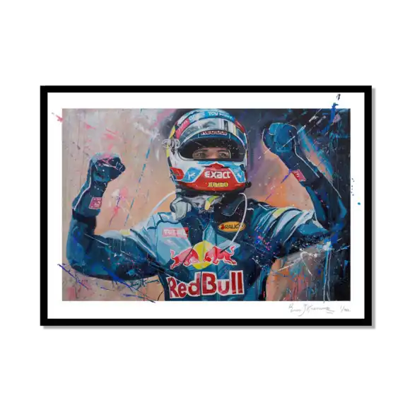 Spanish GP 2016 1st Win – Max cheering – 70 x 50 cm – Max Verstappen | Verstappen.com