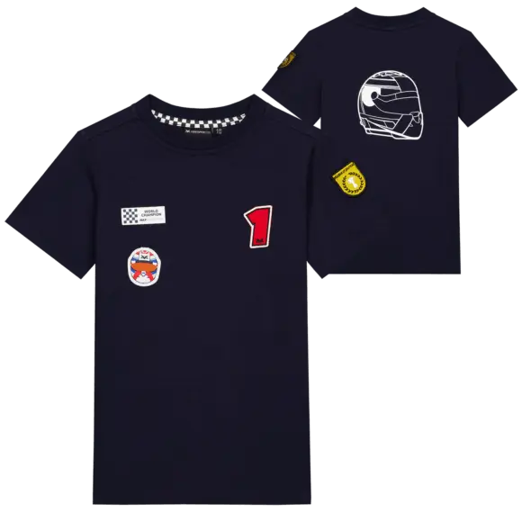 MV Kids – T-shirt Badges – Navy – 122-128 – Max Verstappen | Verstappen.com