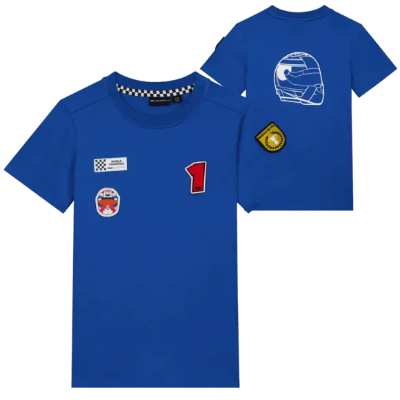 MV Kids – T-shirt Badges – Kobalt – 98-104 – Max Verstappen | Verstappen.com