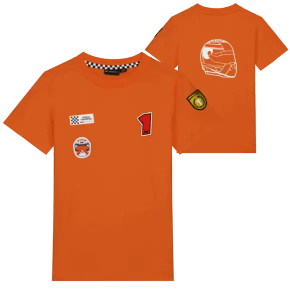 MV Kids – T-shirt Badges – Oranje – 134-140 – Max Verstappen | Verstappen.com