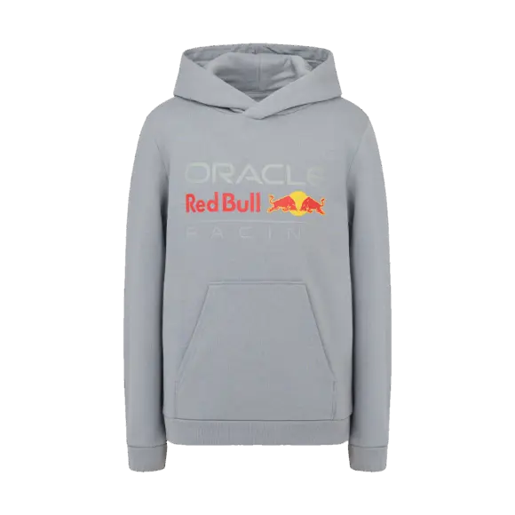 Red Bull Racing Truien – 140-146 – Kids – Large Front Logo Hoodie – Grijs – Max Verstappen | Verstappen.com