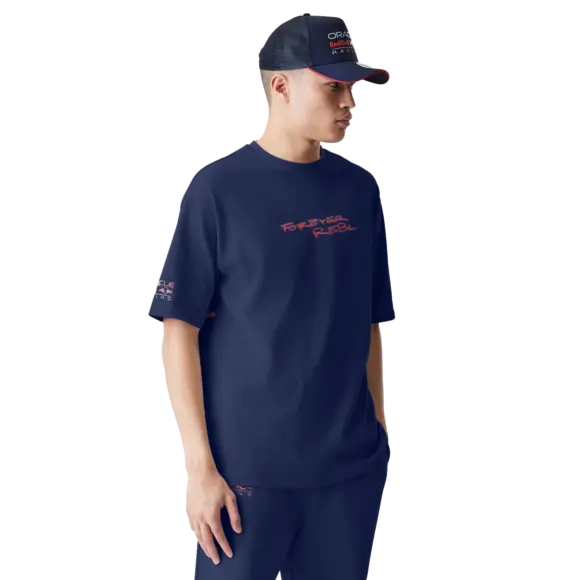 Red Bull Racing T-shirt – L – Back Graphic Oversized T-shirt – Navy – Max Verstappen | Verstappen.com