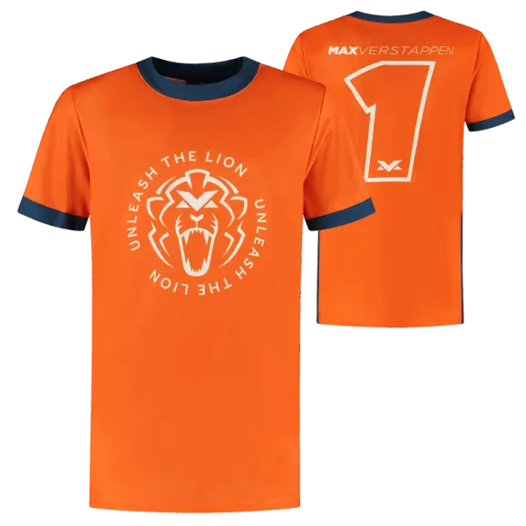 Kids – Sportshirt – Oranje – Unleash The Lion – 98-104 – Max Verstappen | Verstappen.com