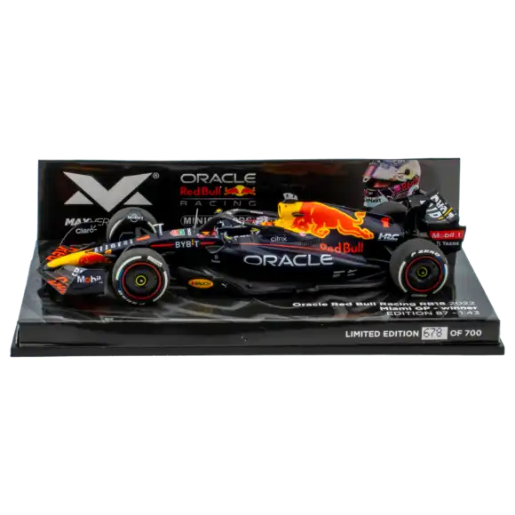1:43 RB18 GP Miami 2022 – Winnaar Max Verstappen – Schaalmodel – Red Bull Racing | Verstappen.com