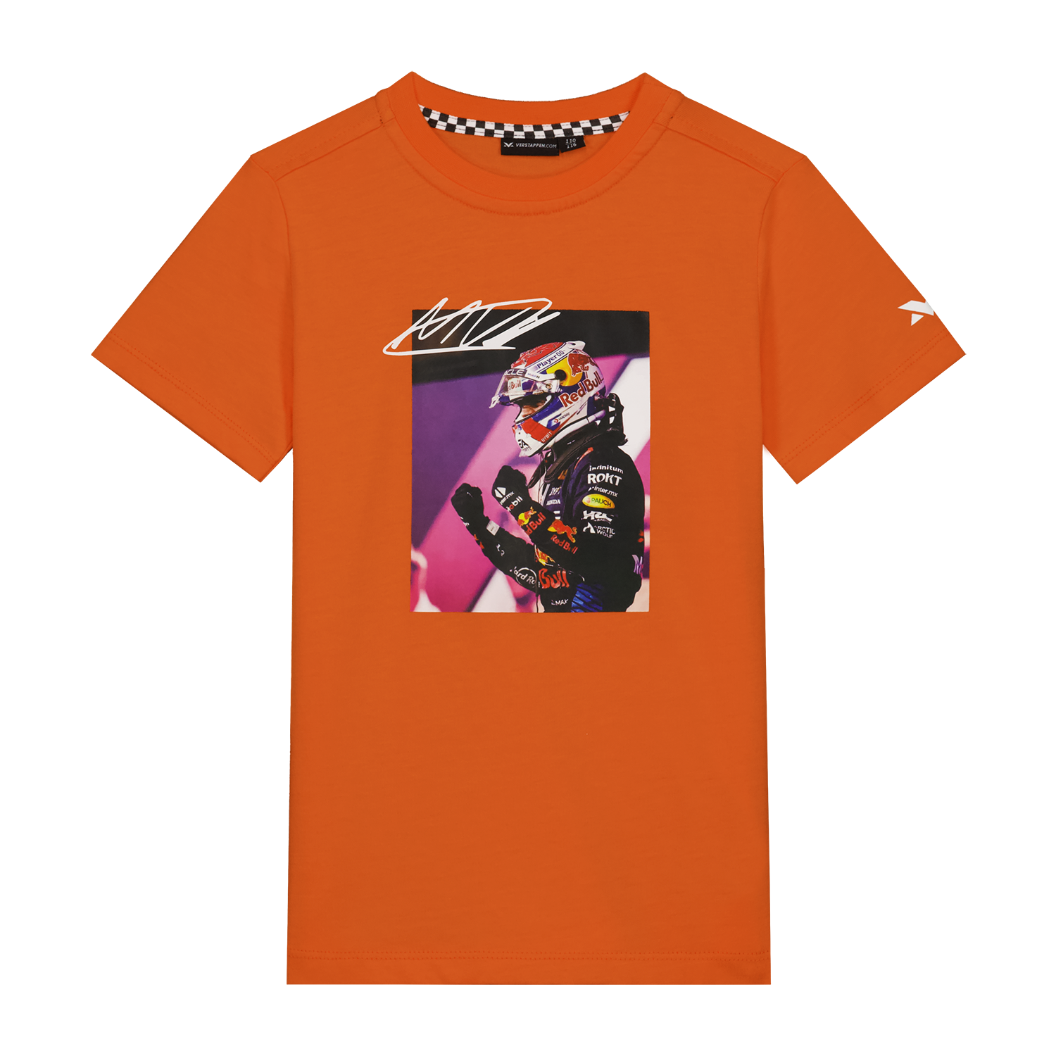 MV Kids – T-shirt Fotoprint – Oranje – 134-140 – Max Verstappen