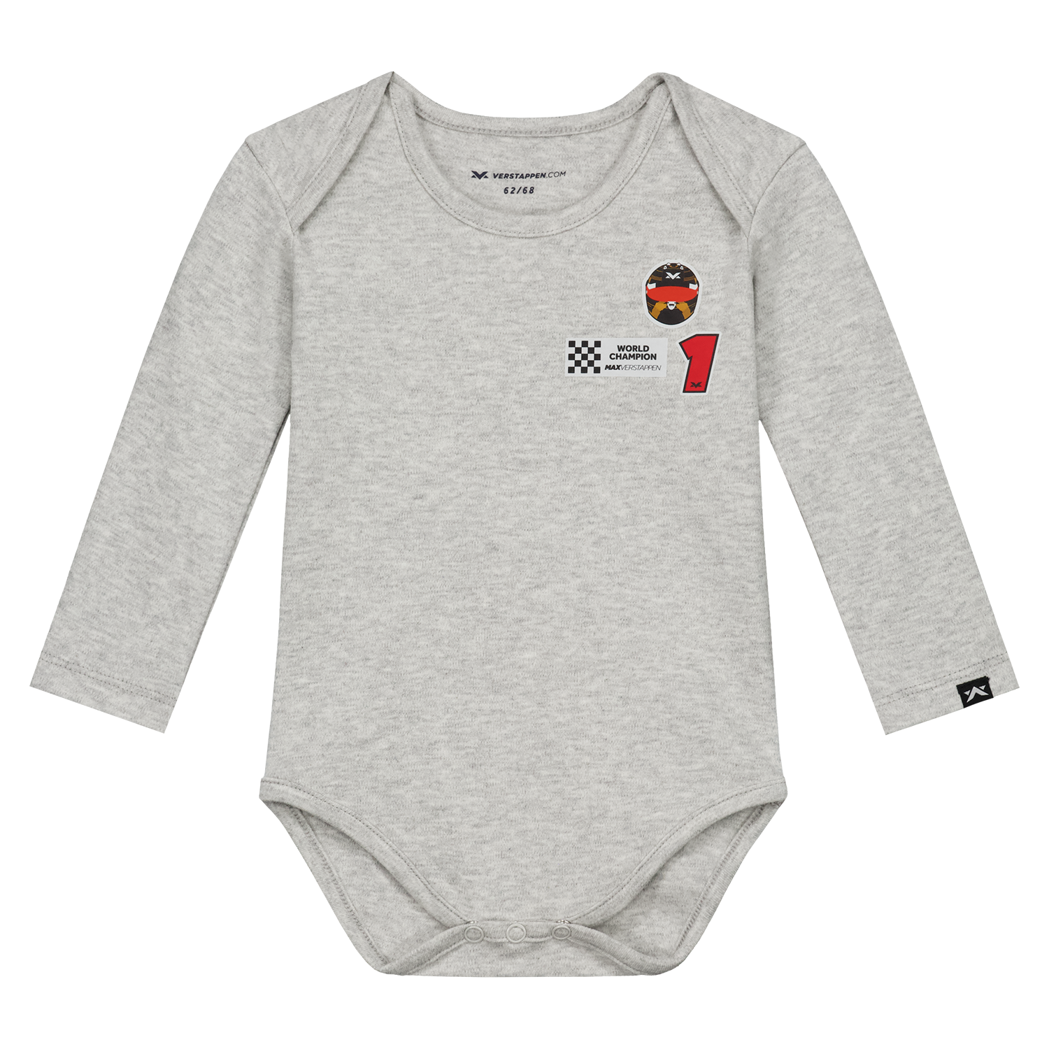 MV Romper – Longsleeve – Grijs – 74 / 80 – Max Verstappen