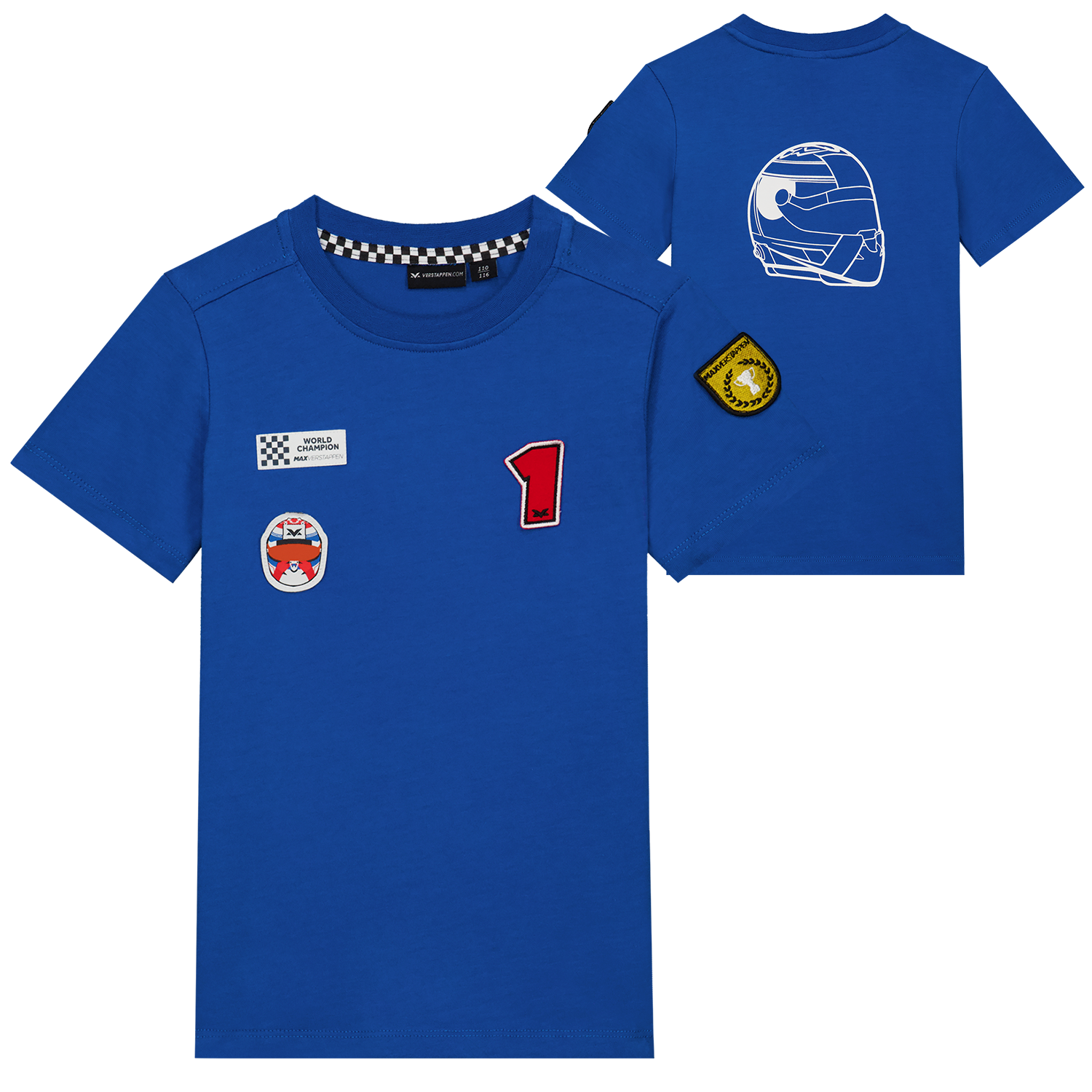 MV Kids – T-shirt Badges – Kobalt – 122-128 – Max Verstappen