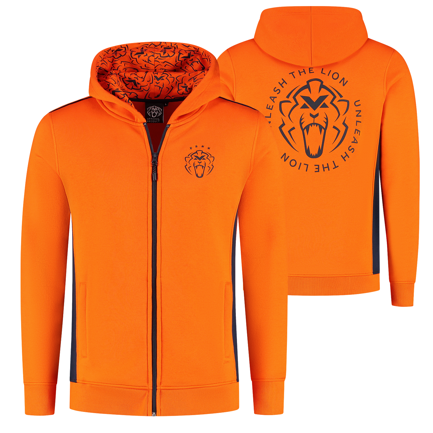 Zip-Hoodie – Oranje – Unleash The Lion – L – Max Verstappen