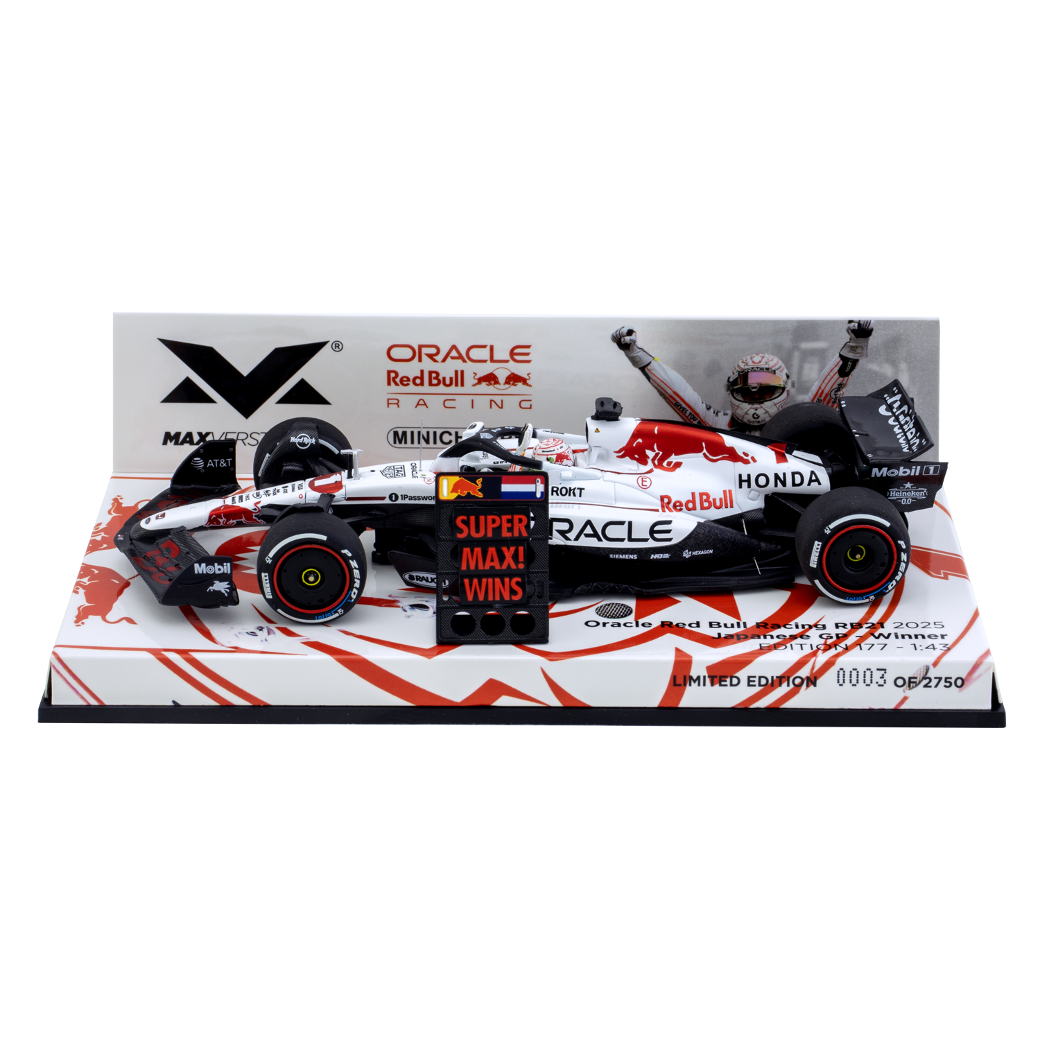 1:43 RB21 GP Japan 2025 Special Livery – Winnaar Max Verstappen – Schaalmodel – Red Bull Racing