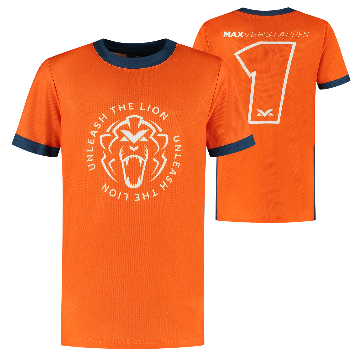 Kids – Sportshirt – Oranje – Unleash The Lion – 140-146 – Max Verstappen