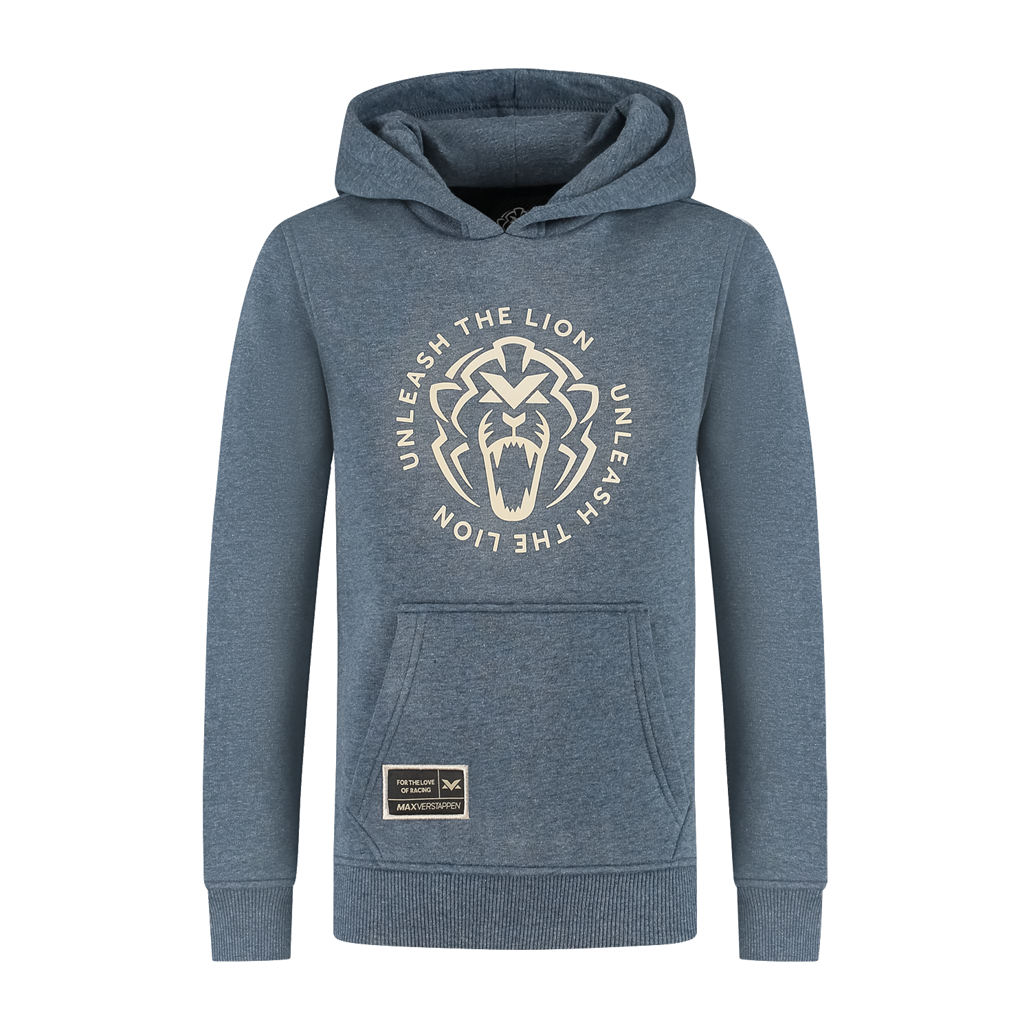 Kids – Hoodie – Heather Blue – Unleash The Lion – 110-116 – Max Verstappen